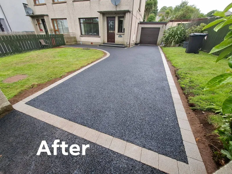 After: Tarmac with Tobermore brick trim