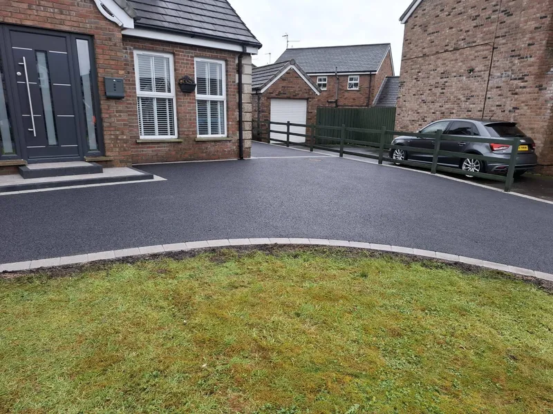 Curved front driveway — full transformation